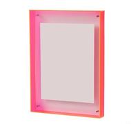 EffiFish Cadre photo élégant en acrylique transparent pour décoration d'intérieur à accrocher au mur ou à placer sur un bureau (rouge fluo)