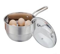 EffiFish Chauffe-lait 20 cm avec œuf pour panier vapeur 20 cm | Pour base en aluminium forgé, fonctionne sur le gaz à induction électrique, empêche la combustion et la distribution uniforme