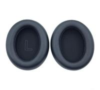 EffiFish Coussinets d'oreille souples en mousse à mémoire de forme, pour écouteurs Soundcore Life Q10 Q20, cache-oreilles de rechange en cuir protéiné avec boucles à pression, noir (A)