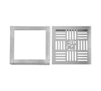 EffiFish Couvercle d'évacuation de sol en acier inoxydable, grille carrée pour système de drainage extérieur pour allée de jardin 150 x 150 mm, 200 x 200 mm, 300 x 300 mm (150 x 150 x 20 x 2 mm)