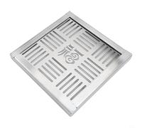 EffiFish Couvercle d'évacuation de sol en acier inoxydable, grille carrée pour système de drainage extérieur pour allée de jardin 150 x 150 mm, 200 x 200 mm, 300 x 300 mm (200 x 200 x 20 x 2 mm)