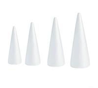 EffiFish Crafjie Lot de 3/5/10 cônes en mousse de polystyrène blanc pour la peinture, les décorations de sapin de Noël, 20 cm à 35 cm (30 cm x 11,5 cm)