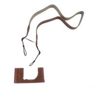 EffiFish Demi-étui de protection pour Fuji X-E5 : étui en cuir PU marron/vert avec cordon de serrage pour transport sécurisé (marron)
