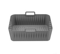 EffiFish Doublure en silicone pour panier de friteuse carré réutilisable COSORI CAF-R901 Poignées résistantes à la chaleur Passe au lave-vaisselle Antiadhésif Noir/gris 21,5 x 16,5 x 7 cm (gris)