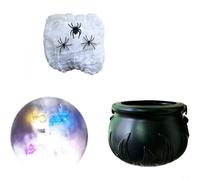 EffiFish Ensemble Chaudron Sorcière LED 4 Couleurs pour Déco Halloween(A)