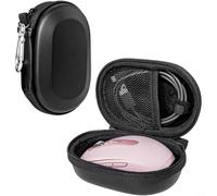 EffiFish Étui rigide en EVA pour souris Logitech pour MX Anywhere 3S, sac de protection de voyage avec poche en maille et poignée, compact 10,5 x 7,5 x 4,5 cm (noir)