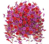 EffiFish Eucalyptus artificiel et marguerite violette en soie, pour décoration de mariage, décoration d'intérieur, arrangement floral réaliste en plastique 30 x 15 x 8 cm (A)