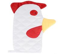 EffiFish Gants de cuisine en lin résistants à la chaleur Motif coq Rouge/blanc/jaune
