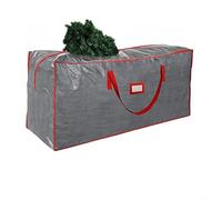 EffiFish Grand sac de rangement pour arbres artificiels avec poignée en polyéthylène tissé robuste avec fermeture éclair Rouge/vert 106 x 25 x 25 cm (gris)