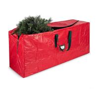 EffiFish Grand sac de rangement pour arbres artificiels avec poignée en polyéthylène tissé robuste avec fermeture éclair Rouge/vert 106 x 25 x 25 cm (rouge)