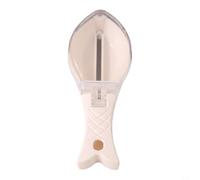 EffiFish Grattoir à écailles de poisson avec couvercle, outil de retrait rapide pour protéger les mains contre les éclaboussures, gadget compact en plastique pour le nettoyage de la cuisine (beige