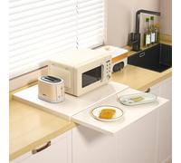 EffiFish Grille de four extensible réglable de 39 à 65 cm en alliage de fer pour comptoir de cuisine, support de rangement pour micro-ondes peu encombrant (blanc)
