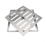 EffiFish Grille de vidange en acier inoxydable 150 x 150 mm antidérapante pour terrasse extérieure (300 x 300 x 20 x 2 mm)