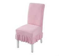 EffiFish Housse de chaise élastique avec jupe à volants - Protection extensible de salle à manger - Housse de siège amovible et lavable pour animaux de compagnie et enfants - Convient au dos de 46 à