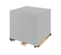 EffiFish Housse de palette imperméable et robuste avec fermeture éclair pour accès pour le stockage extérieur et le transport logistique (122 x 152 x 122 cm, gris)