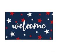 EffiFish Independence Day Paillasson de bienvenue, tapis d'intérieur et d'extérieur antidérapant avec drapeau américain étoiles, 43,2 x 76,2 cm, tapis de décoration d'entrée