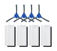 EffiFish Kit de brosses latérales et filtres de rechange compatibles avec Venga pour robot aspirateur VG RVC 3000 3001, 4 brosses et 4 filtres