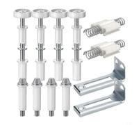 EffiFish Kit de charnière pivotante à double porte, kit de quincaillerie pour porte d'armoire pliable avec supports réglables, ressorts de tension et broches métalliques