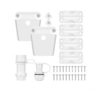 EffiFish Kit de pièces de rechange pour glacière igloo avec 4 charnières et 2 loquets de vidange Matériel ABS pour réparation de coffre à glace
