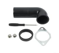 EffiFish Kit de remplacement de coude pour déchets avec bride et vis pour InSinkErator pour déchets King - Facile à installer - Plastique noir - 9,6 x 3,8 cm (ensemble)