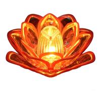 EffiFish Lampe à LED Lotus rouge et dorée avec scintillement réaliste pour offrande bouddhiste et décoration d'intérieur sans danger pour la lumière alimentée par piles (rouge)