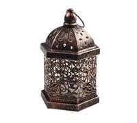 EffiFish Lanterne marocaine avec lumière LED à suspendre - Lanterne décorative en fer pour la maison, le jardin, un mariage ou une fête festive (petite taille)