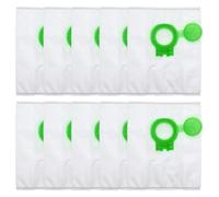 EffiFish Lot de 10 sacs d'aspirateur compatibles avec Sebo pour aspirateur Airbelt D2 UltraBag avec capuchon de filtre 4 couches en tissus non tissés