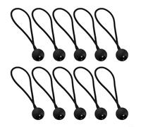 EffiFish Lot de 10 sangles d'arrimage flexibles pour parasol décalé coupe-vent avec crochets en plastique Noir