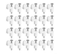 EffiFish Lot de 12 clips pour écran décalé de 0,9 cm, fixations robustes en plastique PP avec vis pour une installation sûre et coupe-vent, blanc (24 pièces de blanc)