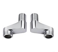 EffiFish Lot de 2 adaptateurs de robinetterie de douche, réglables en laiton 75-225 mm, raccords en S, adaptateurs pivotants pour robinet et valve dans des environnements humides Chrome