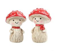 EffiFish Lot de 2 champignons rouges et blancs pour décoration de jardin | Lot de 2, rouge vif et blanc, pour un style fantaisiste de dessin animé, convient aux terrasses et parterres de fleurs