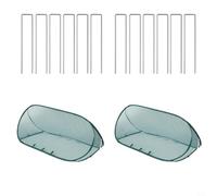 EffiFish Lot de 2 couvertures de jardin pop-up en maille, 100 x 40 x 40 cm, tente de protection pliable avec clous de sol pour oiseaux, insectes, protection solaire - Vert