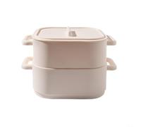 EffiFish Lot de 2 cuiseurs vapeur en silicone pour micro-ondes - Bols mélangeurs - Récipients de conservation des aliments (beige)