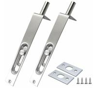 EffiFish Lot de 2 loquets de sécurité dissimulés de porte en acier inoxydable de 10,2 cm pour portes esclaves, mécanisme coulissant lisse pour la maison et le jardin