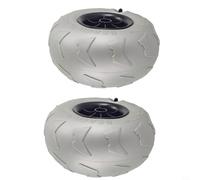 EffiFish Lot de 2 roues de ballons pour chariot de plage, pneus en PVC de 205 mm de diamètre, trou intérieur de 20 mm, pour chariot de camping, gris