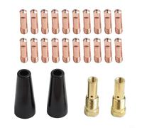 EffiFish Lot de 24 torches de soudage pour 14AK, 20 embouts, 2 buses, 2 diffuseurs, cuivre résistant à la chaleur pour réparation de soudure MIG sans gaz (0,8 mm)