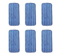 EffiFish Lot de 3/6 serpillères réutilisables en microfibre compatibles avec Swiffer WetJet pour bois dur et sol, recharges de nettoyage lavables pour carrelage, pierre et parquet, bleu (lot de 6)