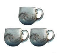 EffiFish Lot de 3 tasses à thé en verre texturé 355 ml