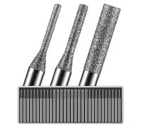 EffiFish Lot de 30 forets diamantés avec tige de 1/18" pour outils rotatifs Dremel, verre, pierre, perles et fabrication de bijoux, pointes en acier avec boîte de rangement