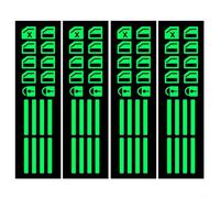 EffiFish Lot de 4/20 autocollants fluorescents pour bouton de voiture, tableau de bord et interrupteur pour une utilisation facile la nuit, bordure lumineuse verte compatible avec la plupart des