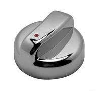 EffiFish Lot de 4 boutons de four résistants à la chaleur avec tige de 8 mm - Cadrans de commande argentés pour cuisinière, plaque de cuisson, chauffage à gaz