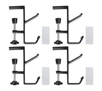 EffiFish Lot de 4 crochets réglables en aluminium robuste pour cheminée, guirlande, couronne (noir)