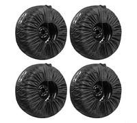 EffiFish Lot de 4 sacs de rangement étanches et anti-poussière en polyester avec boucles réglables et identification claire pour roue de secours jusqu'à 80 cm de diamètre Noir