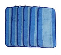 EffiFish Lot de 6 serpillères réutilisables en microfibre compatibles avec Swiffer WetJet et balai pulvérisateur de 30,5 cm pour sols en bois dur, stratifié, carrelage, marbre et vinyle, bleu