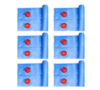 EffiFish Lot de 6 tubes à eau pour bâche de piscine, ancrages d'hiver en PVC à double chambre avec protection UV, bleu