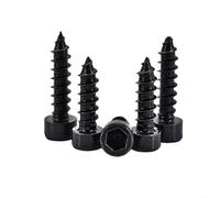 EffiFish Lot de 64 vis autotaraudeuses à tête hexagonale en acier carbone de qualité 8.8 pour meubles en bois et plastique 4 x 25 mm