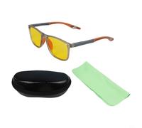 EffiFish Lunettes anti-lumière bleue, pour conduite de nuit, monture TR légère, visibilité améliorée dans des conditions de faible luminosité avec étui (orange)