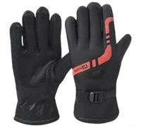 EffiFish Paire de gants de moto imperméables pour écran tactile avec doublure en polaire thermique et grip antidérapant Rouge