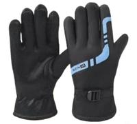 EffiFish Paire de gants de moto imperméables pour écran tactile avec doublure polaire thermique et grip antidérapant Bleu