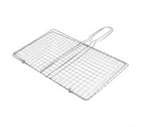 EffiFish Panier de barbecue en acier inoxydable avec longue poignée résistante à la chaleur pour la cuisson en plein air du poisson, de la viande, des légumes (20 x 35 cm)